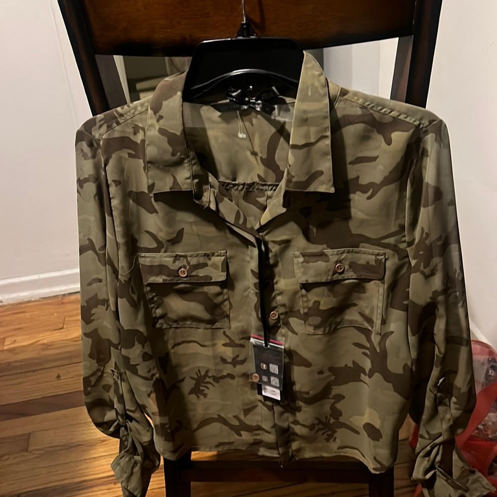 Women’s camouflage sheer top